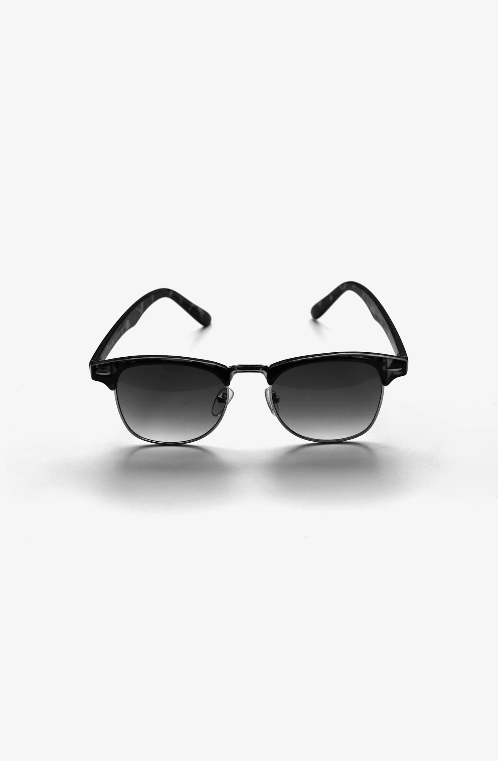 Noor browline sunglasses in black with smoke gradient lenses